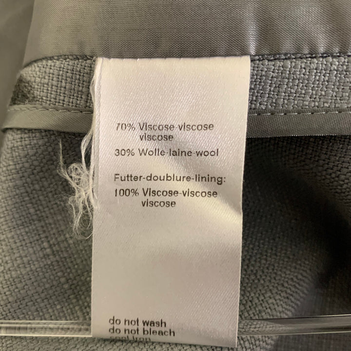 AKRIS Size 12 Grey Black Viscose Wool Spotted Cropped Blazer