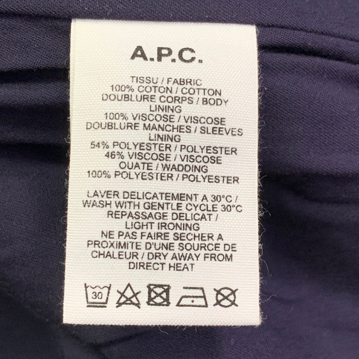 A.P.C. Size XXL Blue Contrast Stitch Waxed Cotton Trucker Jacket