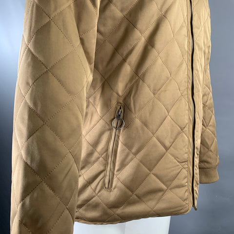 CIVIL SOCIETY Chest Size M Brown Quilted Polyester Bomber Jacket