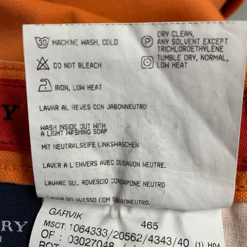 BURBERRY LONDON Size 32 Orange Cotton 5 Pockets Casual Pants
