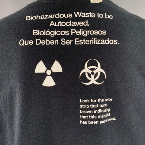 N. HOOLYWOOD Size XS Hazard Print Black White Cotton Crew Neck T-shirt