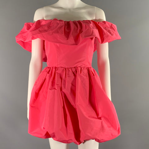 MSGM Size S Pink Polyester Strapless Dress