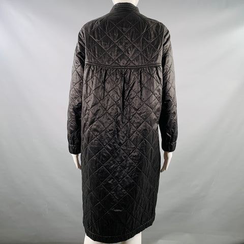 DRIES VAN NOTEN Manteau matelassé en mélange de polyamide noir avec poches fendues, taille S