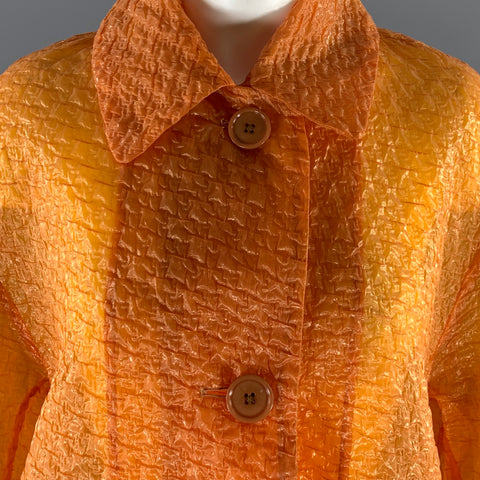 DRIES VAN NOTEN Size S Orange Polyester Polyamide Jacket Trench Coat