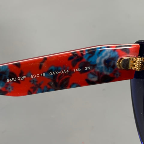 MIU MIU Navy Red SMU 02P Floral Acetate Sunglasses