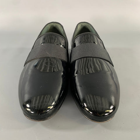 LANVIN Size 6 Black Patent Leather Slip On Loafers