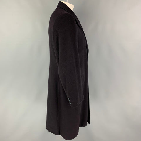 Vintage PETERBOROUGH ROW Size 44 Black Cashmere Single Breasted Coat