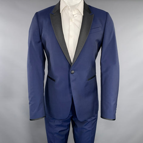 PAUL SMITH Size 40 Navy Black Wool Mohair Tuxedo