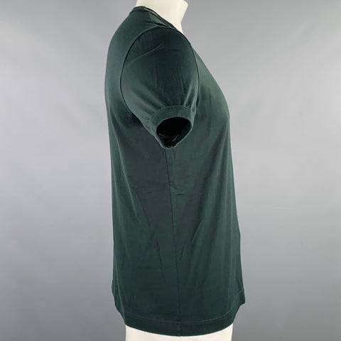 DOLCE & GABBANA Size L Forest Green Cotton Crew Neck T-shirt