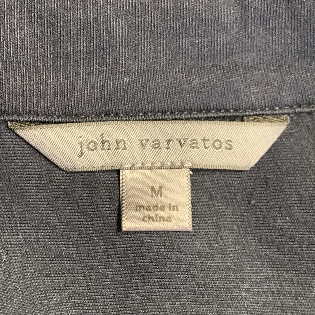 JOHN VARVATOS Size M Navy Cotton One Pocket Short Sleeve Shirt