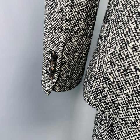 AMIRI Taille 40 Costume croisé en tweed de laine mélangée noir et blanc