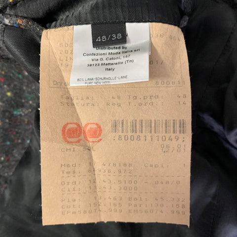 CALVIN KLEIN Size 38 Grey Speckled Wool Silk Sport Coat