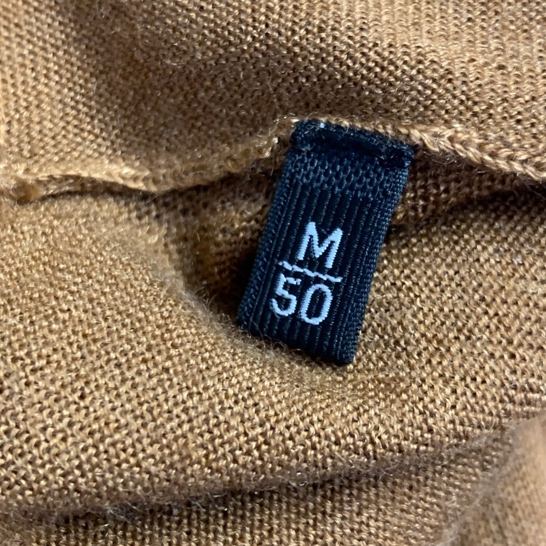 ERMENEGILDO ZEGNA Size M Brown Tobacco Cashmere Silk Crew Neck Pullover