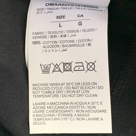OFF-WHITE Size L Black White Mona Lisa Print Cotton Crew Neck T-shirt