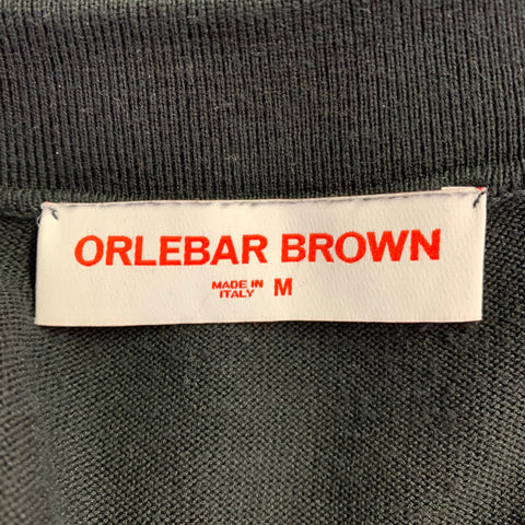 ORLEBAR BROWN Size M Black Knit V-Neck Polo