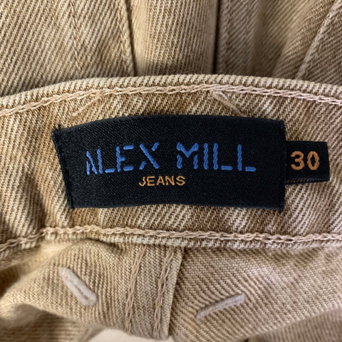 ALEX MILL Size 30 Khaki Brown Wash Cotton Button Fly Jeans