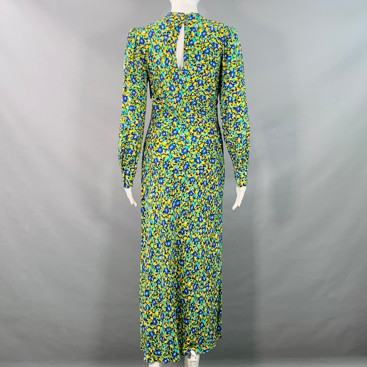 RAILS Size S Carmel Black Green Yellow Rayon Blend Floral Cutout Midi Dress