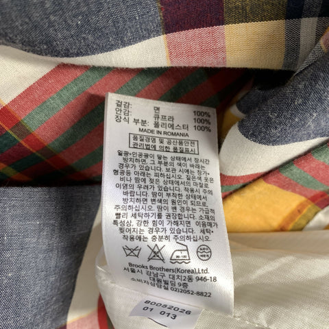 BLACK FLEECE Size 8 Yellow red multi Cotton Plaid A-Line Dress