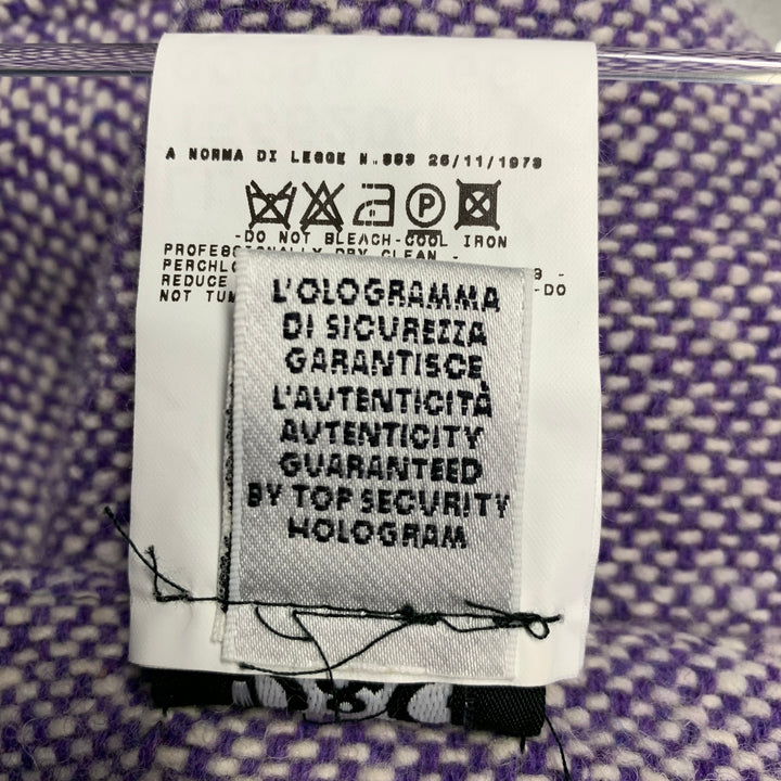 D&G by DOLCE & GABBANA Size 26 Purple White Wool Blend Woven Flared Dress Pants