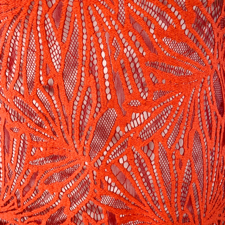 PROENZA SCHOULER Size S Red Orange Lace Raw Edge Casual Top