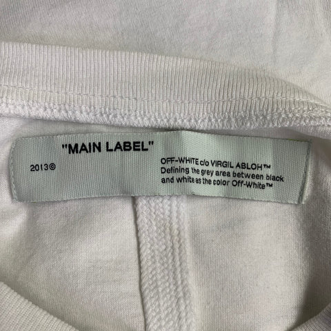 OFF-WHITE FW20 Size XS White Black Logo Cotton Crew-Neck T-shirt
