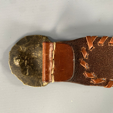 HENRY BEGUELIN Waist Size 29 Brown White Leather Belt