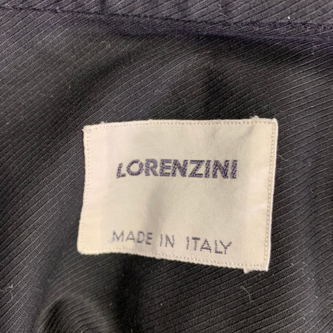 LORENZINI Size S Black Cotton Nehru Collar Long Sleeve Shirt