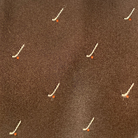GUCCI Brown White Abstract Silk Skinny Tie