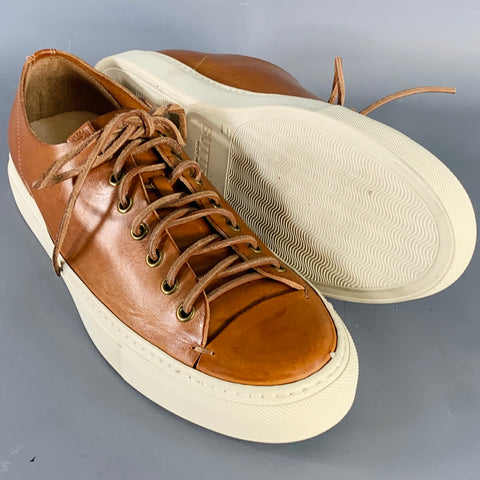 BUTTERO Size 8 Brown Leather Low Top Sneakers