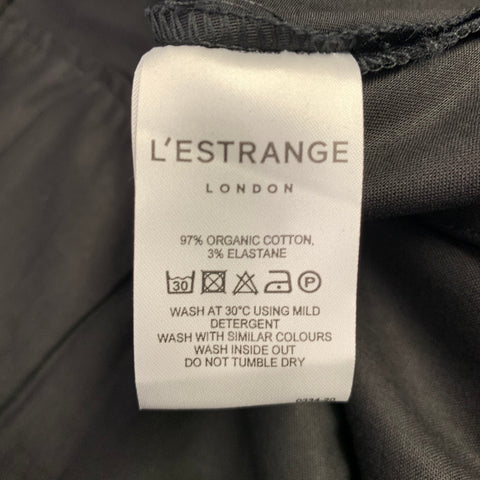 L'ESTRANGE Size M Black Cotton Blend Elastic Waistband Casual Pants