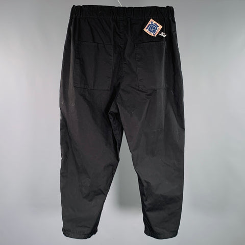 KAPITAL Size S -Easy Beach Go- Black Cotton Drop Crotch Casual Pants