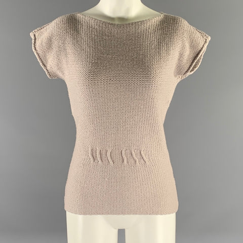 EMPORIO ARMANI Size 2 Tan Metallic Wool Polyamide Tunic Casual Top