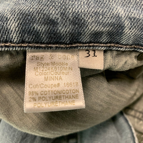 RAG & BONE Size 31 Grey Cotton Polyurethane Slim Button Fly Jeans
