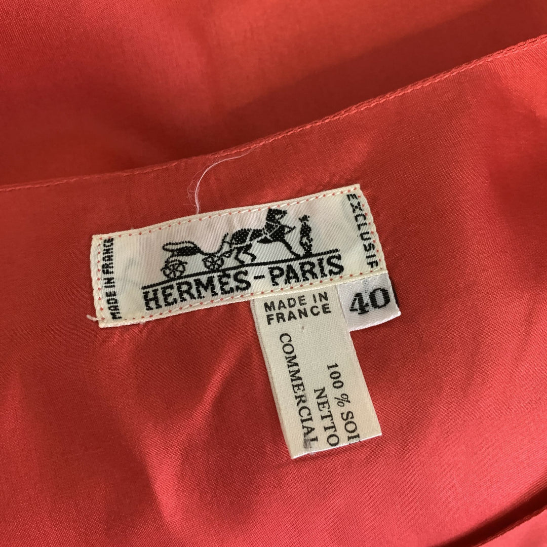 HERMES Size 8 Red Silk Tank Casual Top