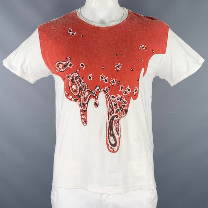 KAPITAL SS21 Size L -Toro Toro Bandana- White Red Cotton T-shirt