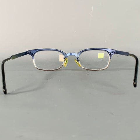L.A.EYEWORKS Swell Blue Black Metal Semi Rimless Glasses Frames