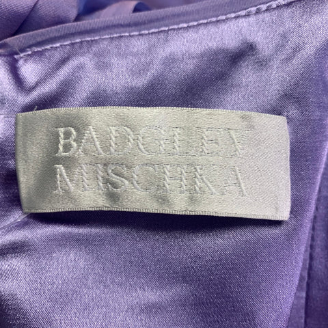 BADGLEY MISCHKA Size S Purple Lilac Silk Iridescent Halter Evening Gown