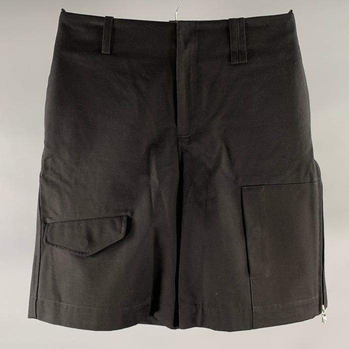 SIMONE ROCHA Size M Black Cotton Twill Zip Shorts