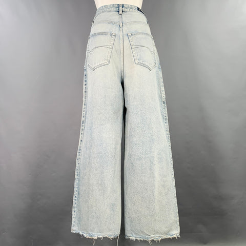 BALENCIAGA Size XS Light Blue Cotton Wide Leg Jeans