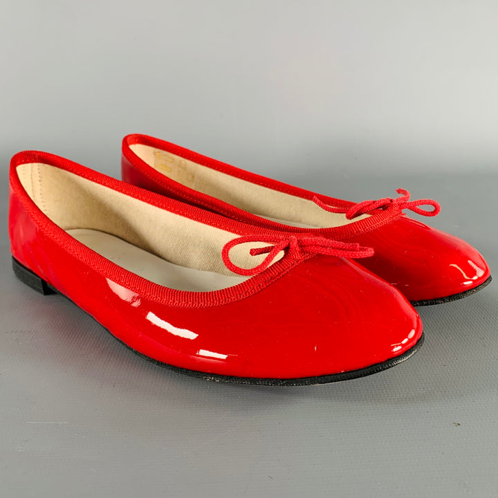 REPETTO Size 6.5 Red Patent Leather Ballet Flats