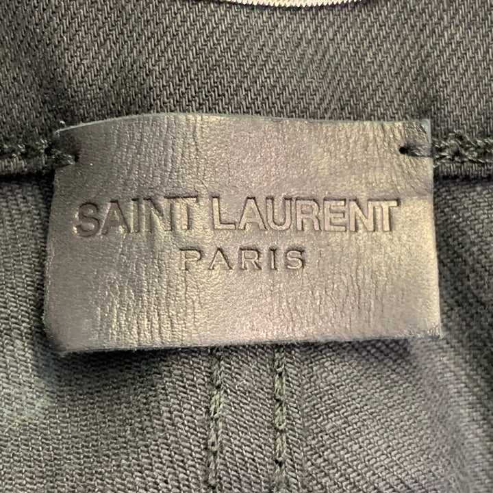 SAINT LAURENT 2020 Size 31 Black Denim Tapered Five Pockets Jeans