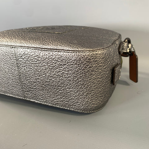 COACH Tan Gunmetal Pebble Grain Leather Shoulder Bag