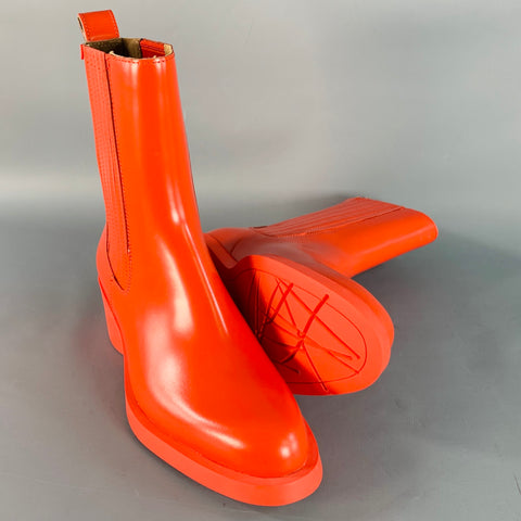 CAMPER Size 9 Red Leather Rubber Sole Pull On Boots
