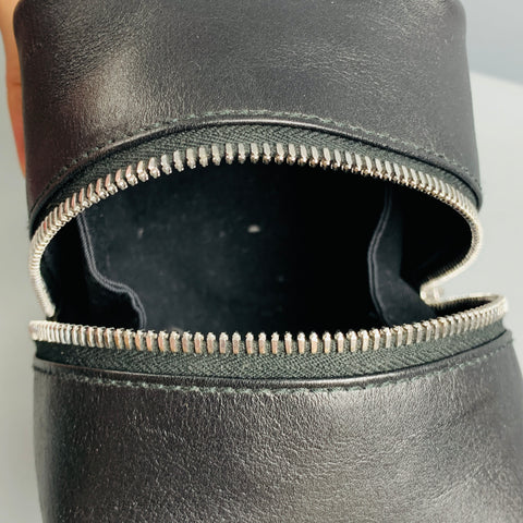 BALLY Black Leather Toiletry Handbag