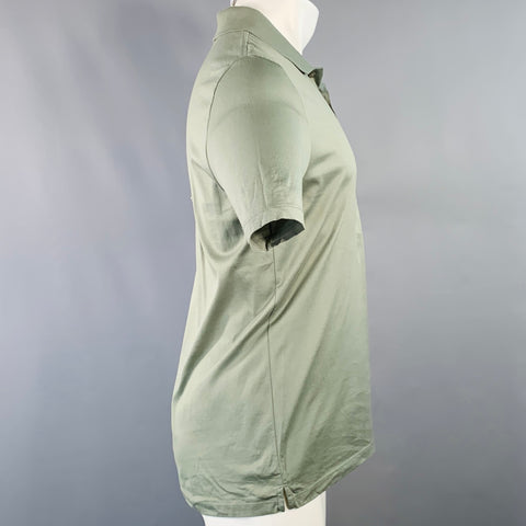 REISS Size M Austin Green Sage Cotton One Pocket Polo