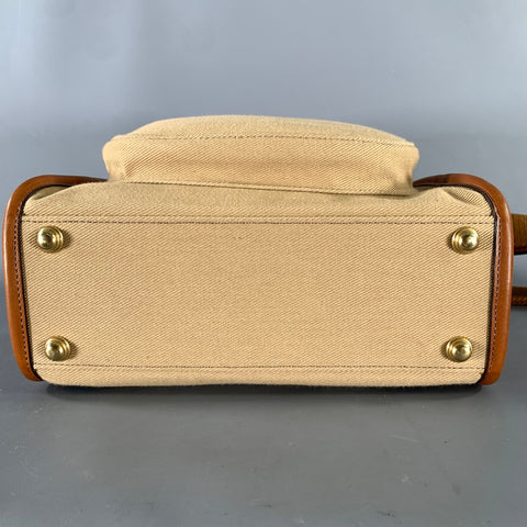 GHURKA Tan Brown Cotton Twill Tote Bags & Leather Goods