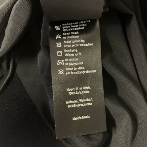 MUGLER Size S Black Polyamide Blend Sheer Knee-Length Cocktail Dress