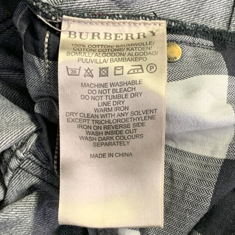 BURBERRY BRIT Size 33 Steadman Grey Twill Cotton Straight Slim Distressed Jeans