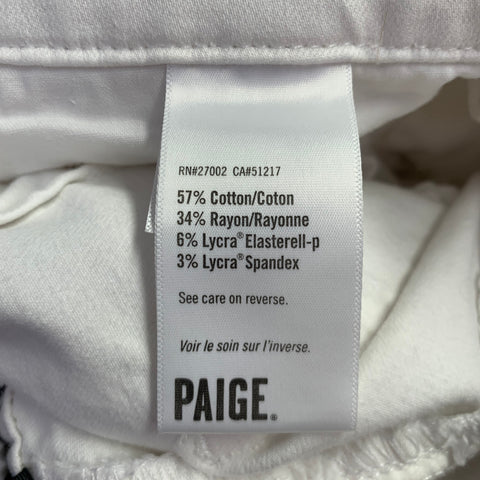 PAIGE Size 30 White Cotton Blend Sweatpants Casual Pants
