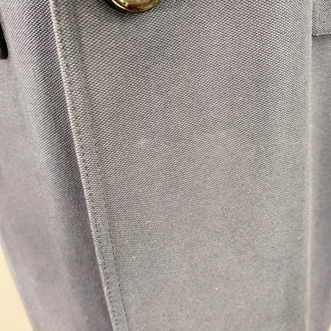 BURBERRY PRORSUM SS07 Size 38 Navy Rhinestone Cotton Wool Military Style Peacoat